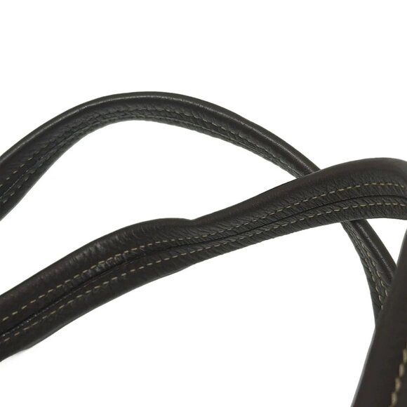 PRADA Khaki Dark Brown Nylon Leather Shoulder Bag 412-090325 - Picture 8 of 8